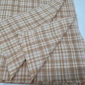 Apparel Fabric Brown & White Plaid Cotton Blend 2 Yards 44" Wide
